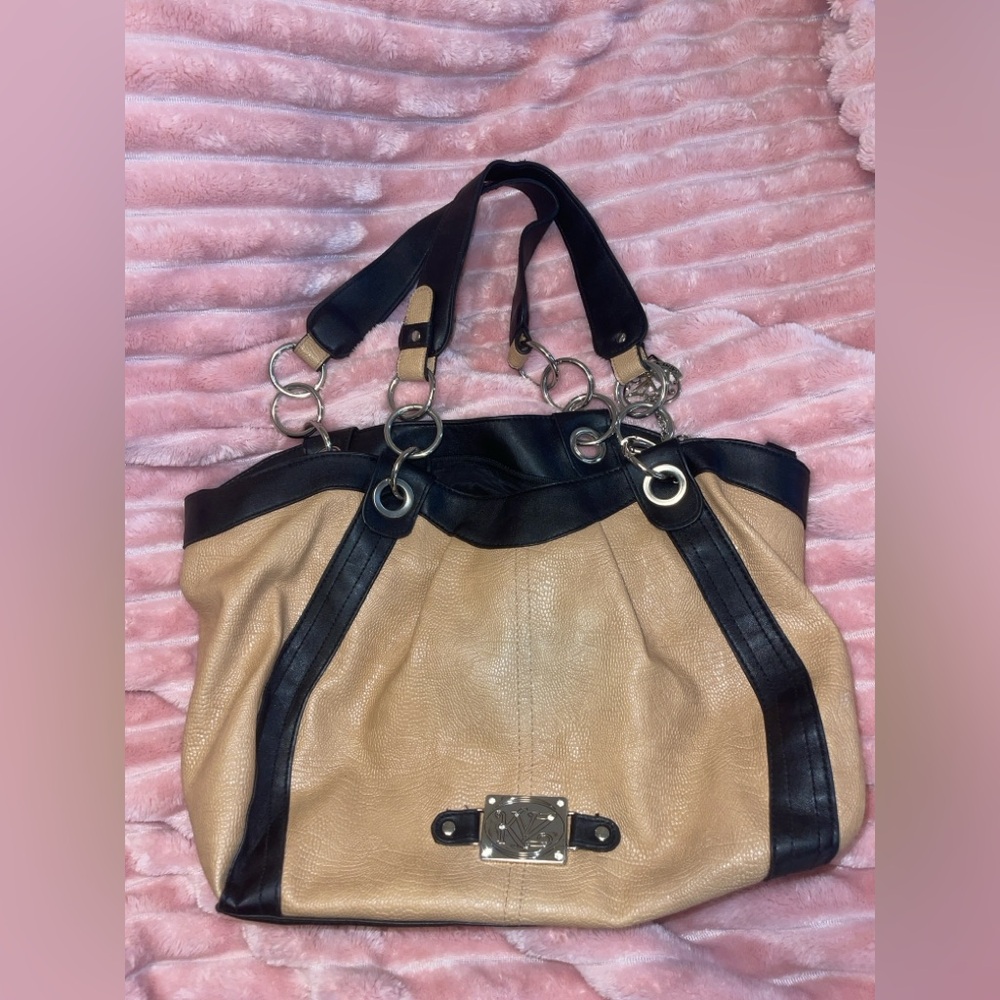 Kathy Van Zeeland Black & Tan Purse